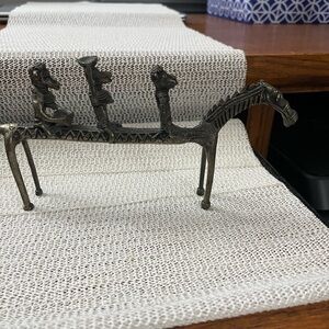 Ashanti African Congo Zebra Goldweight Bronze Brass